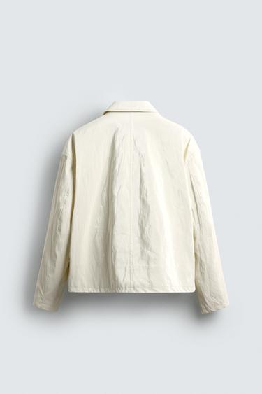 RELAXED FIT SHINY FINISH JACKET - White by Zara - Image 8