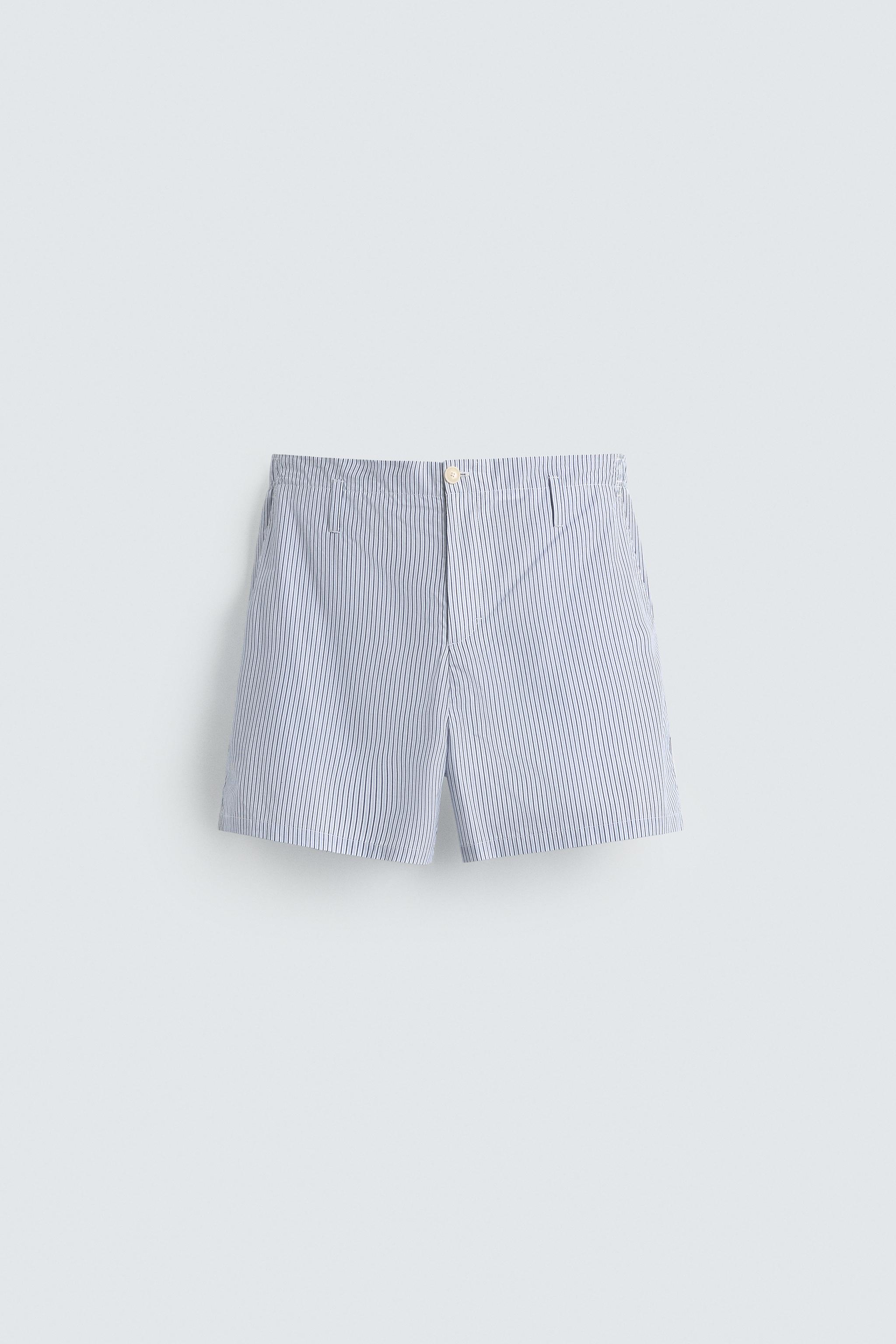 LIMITED EDITION STRIPED SHORTS - Sky blue | ZARA United States