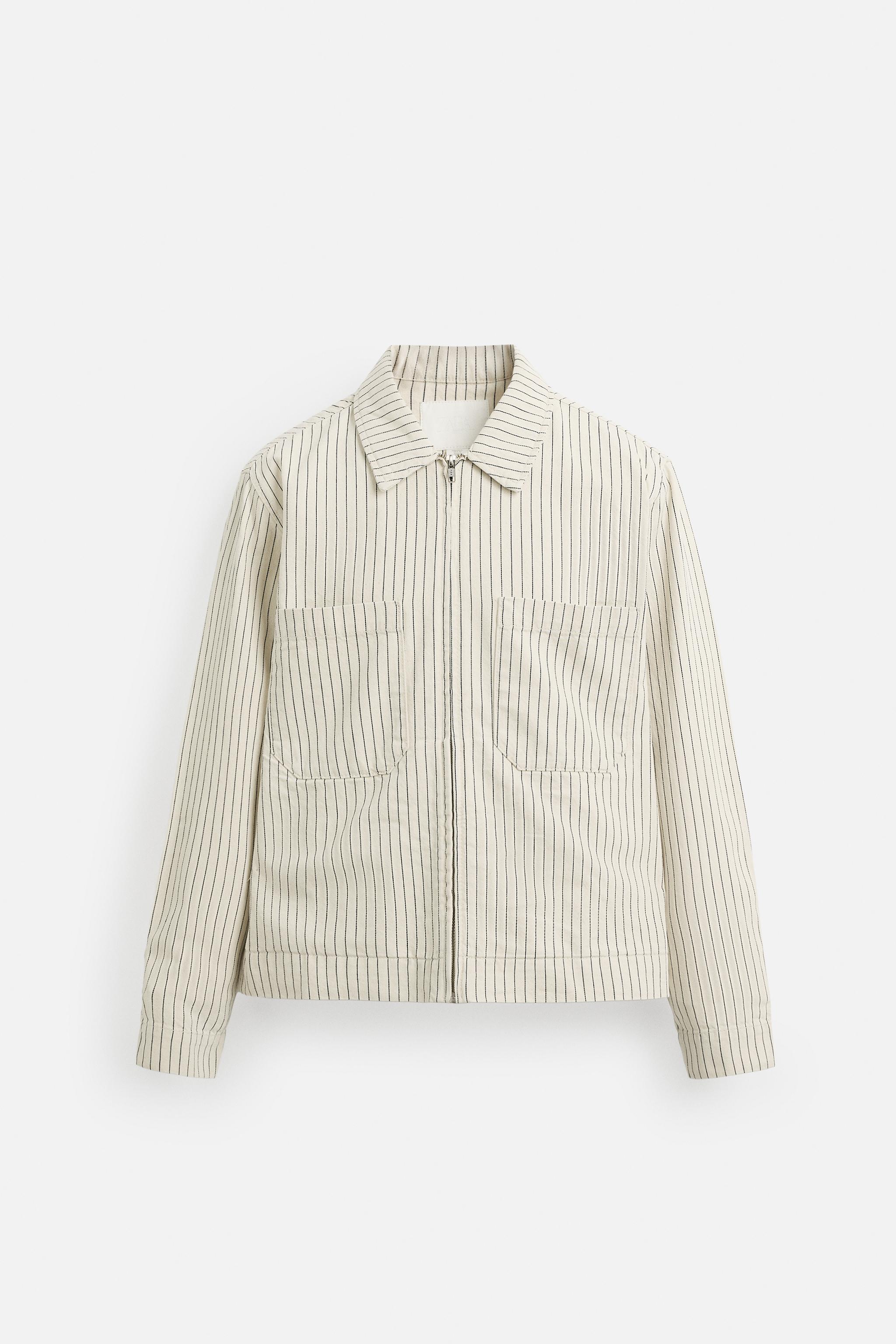 安心★関税込み★ZARA★STRIPED RELAXED FIT OVERSHIRT STRIPED RELAXED FIT OVERSHIRT - White | ZARA United Kingdom