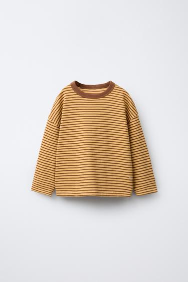 HEAVY WEIGHT STRIPED T-SHIRT - Curry by Zara