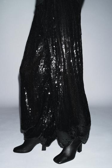 ZW COLLECTION LIMITED EDITION SEQUIN TROUSERS - Black by Zara