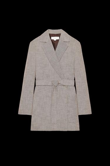 OVERSIZE-BLAZER MIT GÜRTEL - Sandfarben / Schwarz von Zara
