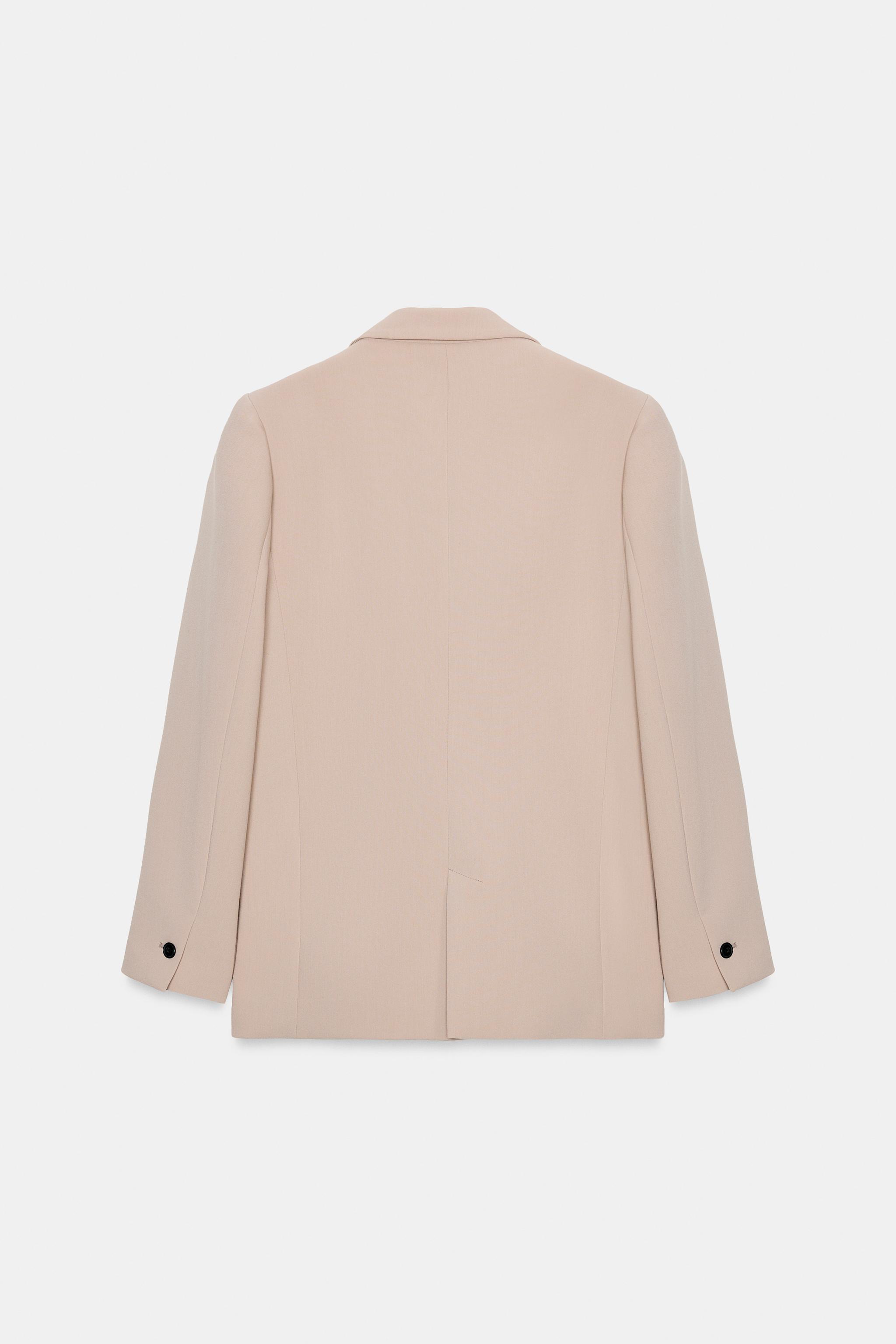 STRAIGHT-FIT BLAZER WITH SHOULDER PADS