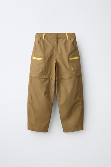 CONVERTIBLE WATER-RESISTANT TECHNICAL CARGO TROUSERS - Mid-camel by Zara