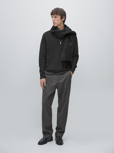 Jersey punto cuello mock cremallera - Gris Antracita de Zara - Imagen 0