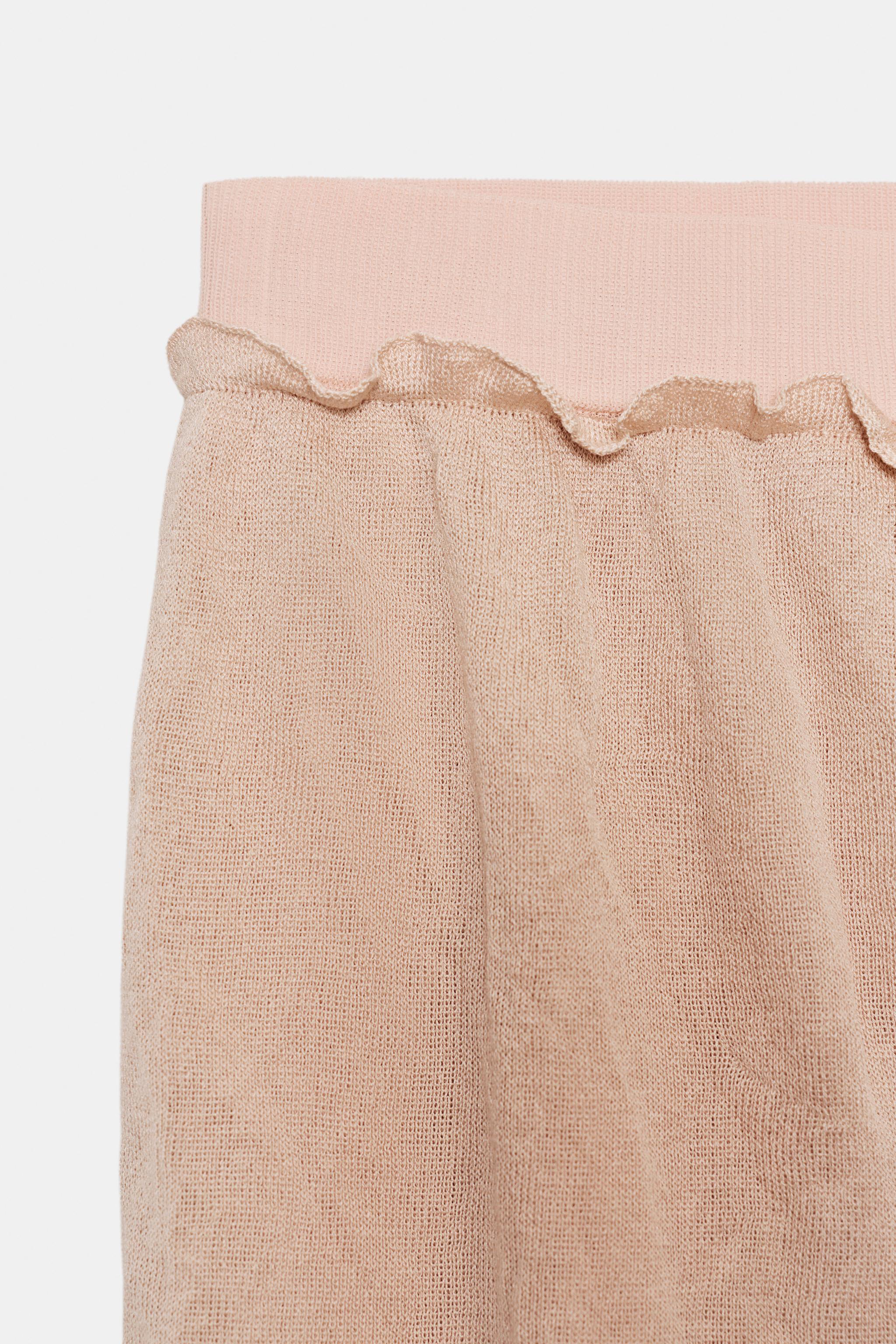 WRINKLED EFFECT KNIT MIDI SKIRT