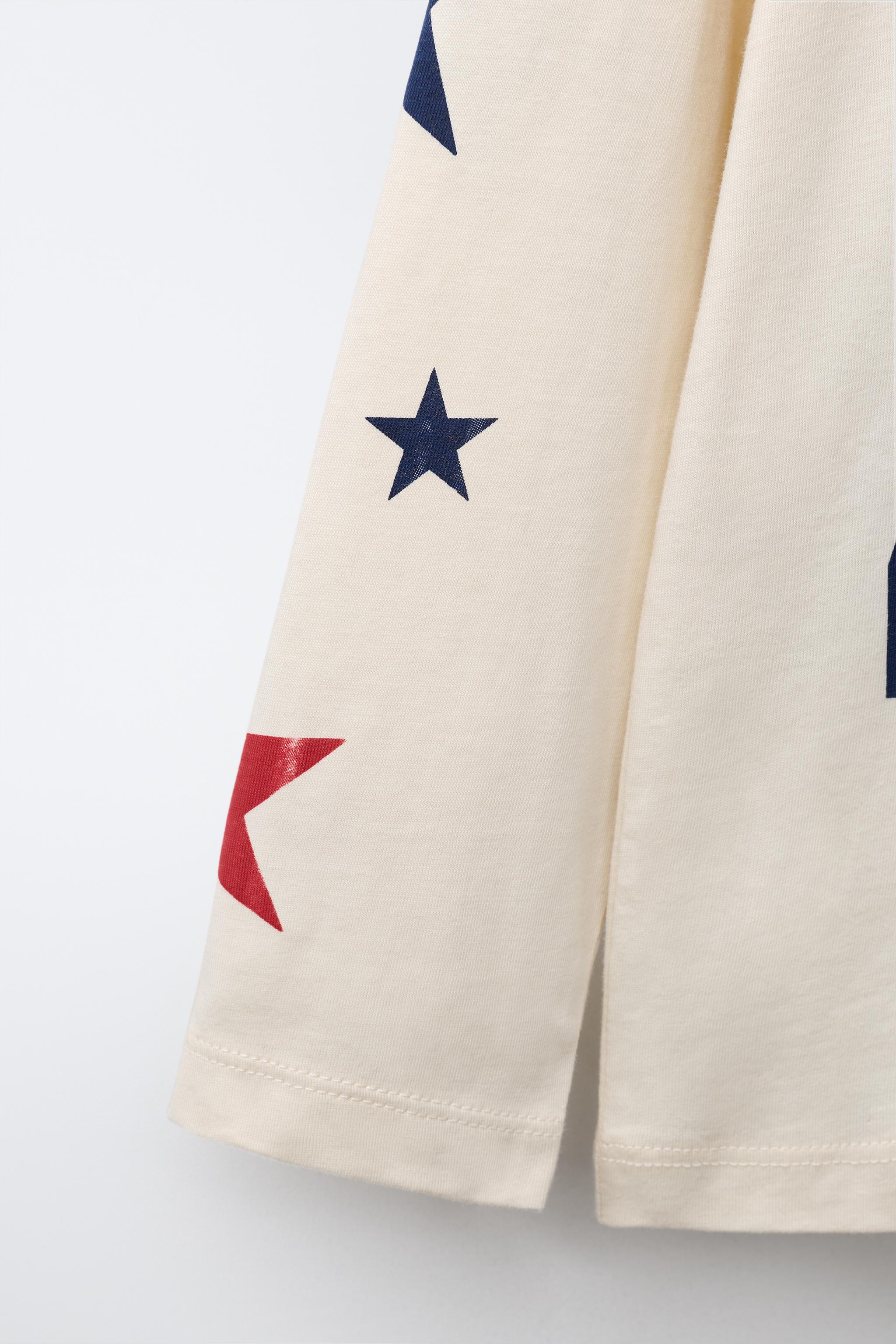 NUMBER AND STAR PRINT T-SHIRT