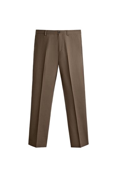 PANTALÓN REGULAR FIT TRAJE - Tostado de Zara