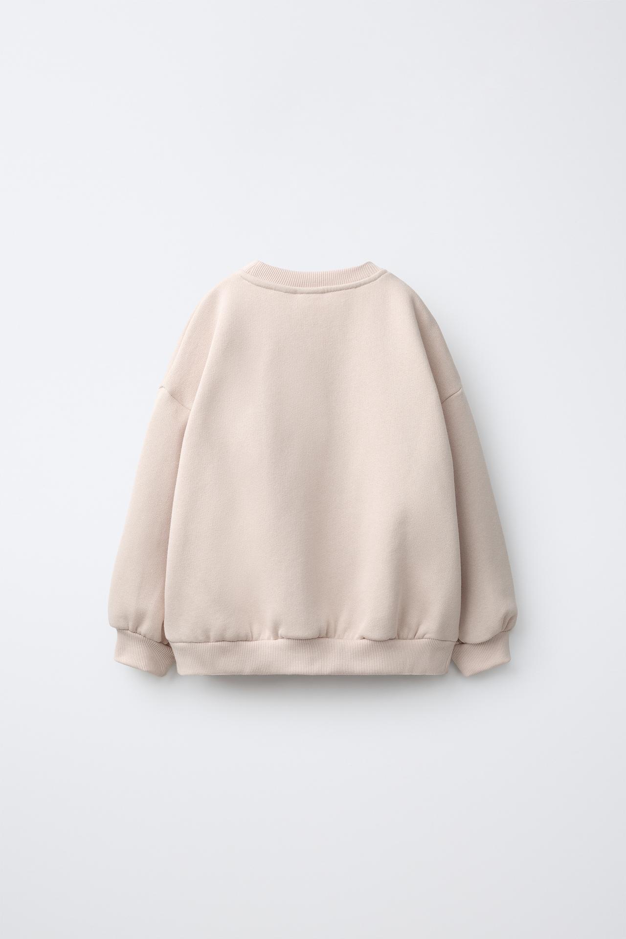 WINNIE THE POOH © DISNEY EMBROIDERED SWEATSHIRT — Mid-ecru