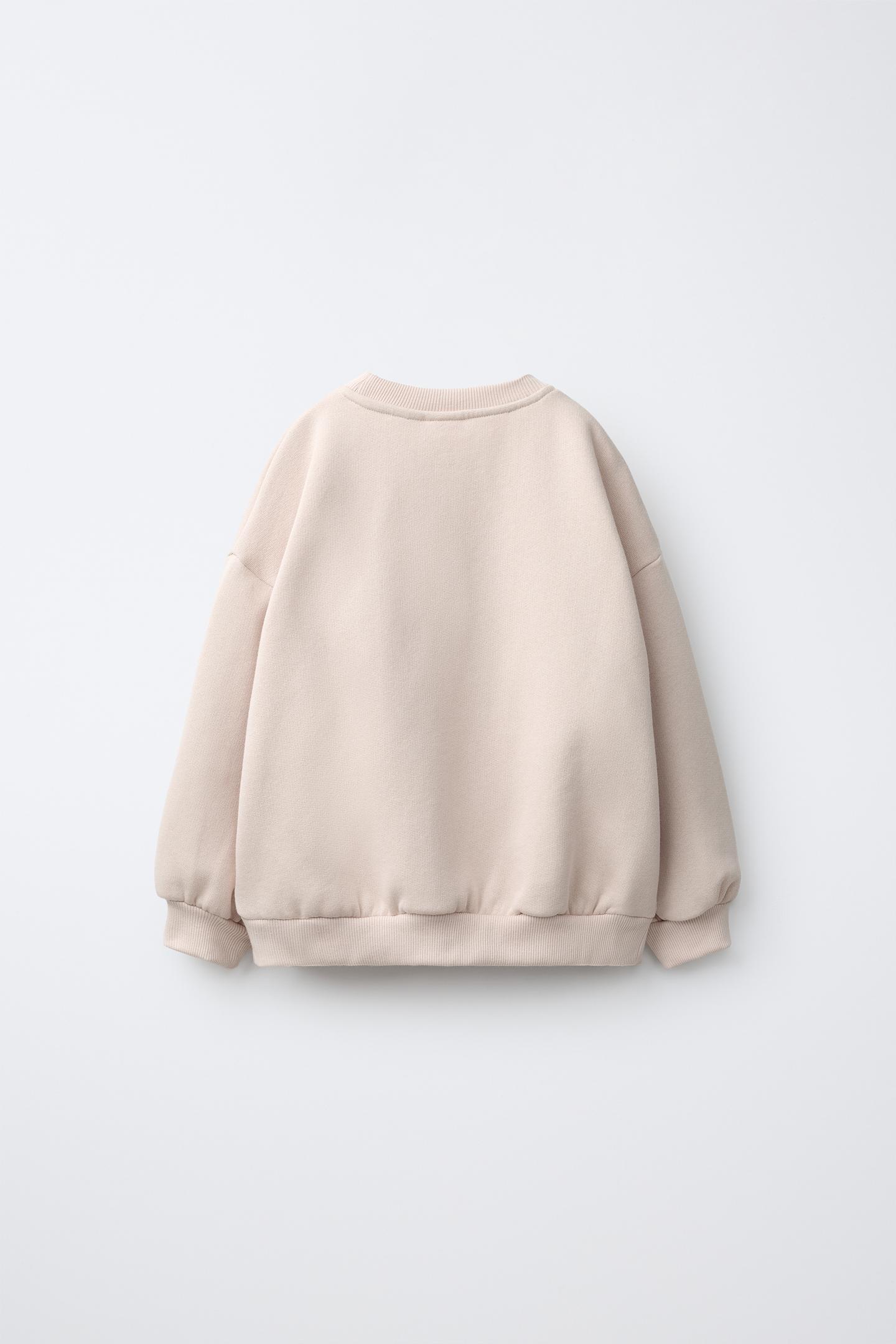 Детская толстовка Zara Winnie the Pooh © Disney Embroidered, цвет: Экрю — фото 2