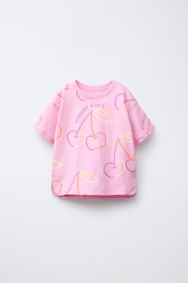 Zara PRINTED T-SHIRT - Pink