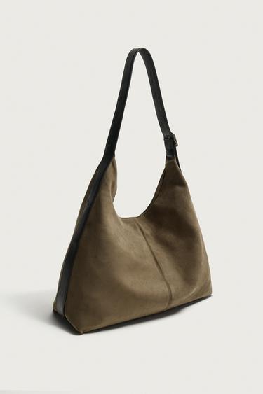 PLAIN TOTE BAG - Khaki Green by Zara