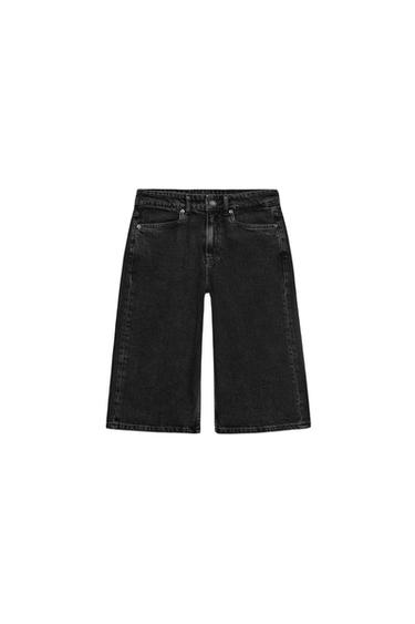 DENIM BERMUDA MET HALFHOGE TAILLE ZW COLLECTION - Zwart van Zara