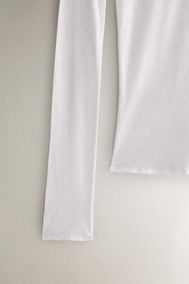 COTTON T-SHIRT - White by Zara - Image 2