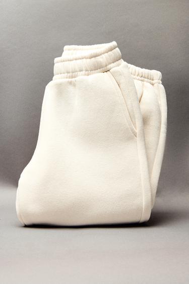 FLEECE JOGGERS - Ecru by Zara