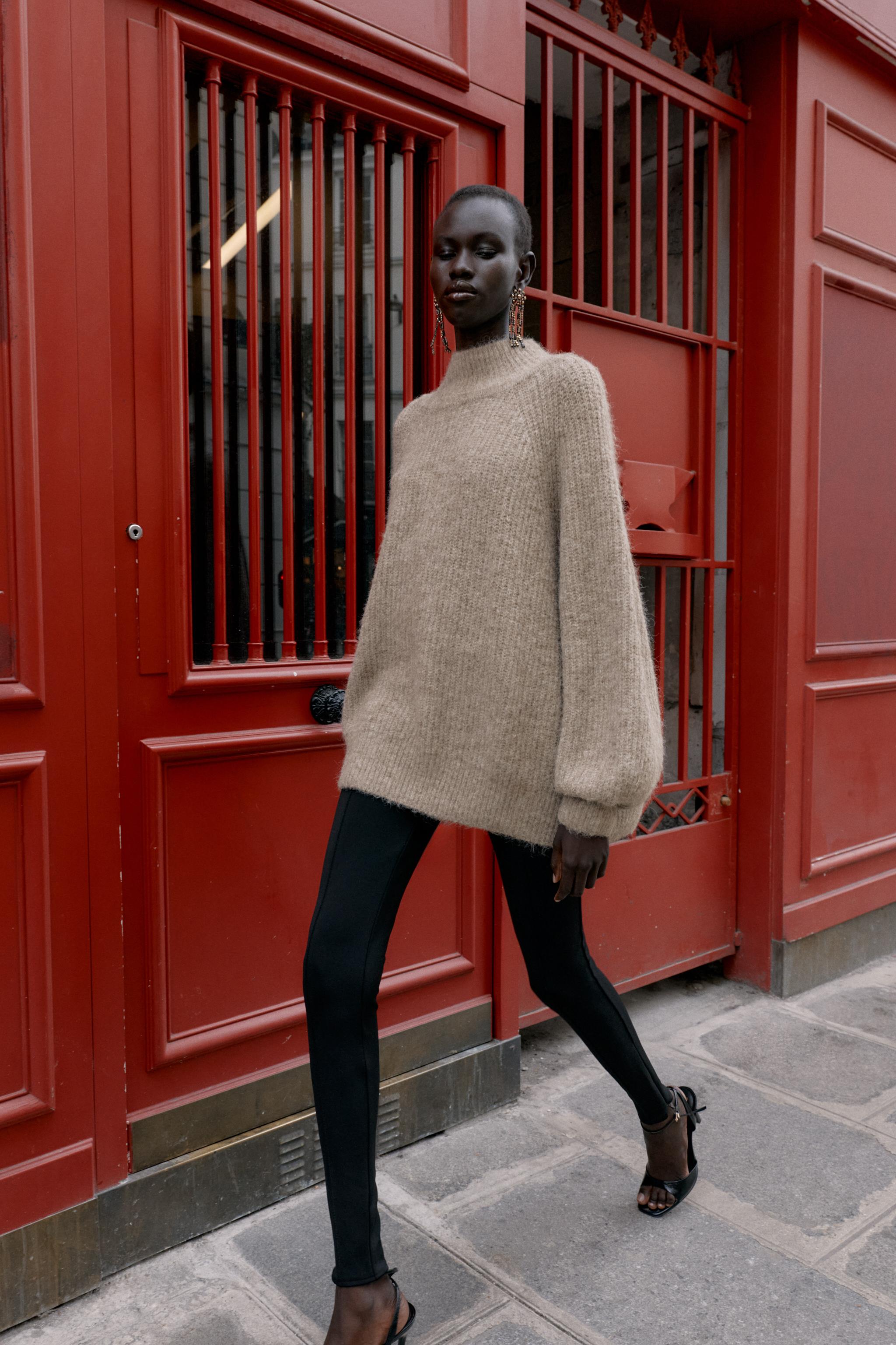 WIDE SLEEVE KNIT JUMPER - taupe brown | ZARA United States