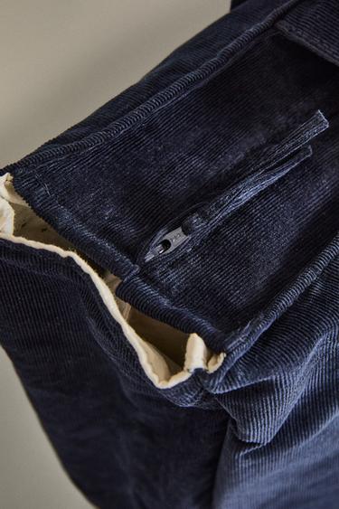 SAC MATERNITÉ VELOURS CÔTELÉ - Bleu marine de Zara - Image 1