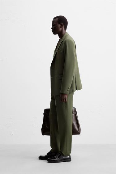 WOOL SUIT TROUSERS - Green by Zara - Image 3
