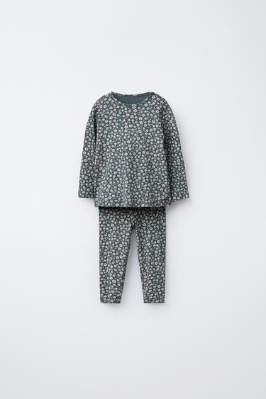 CONXUNTO CAMISETA E LEGGINGS FLORES - Petróleo de Zara - Imaxe 0