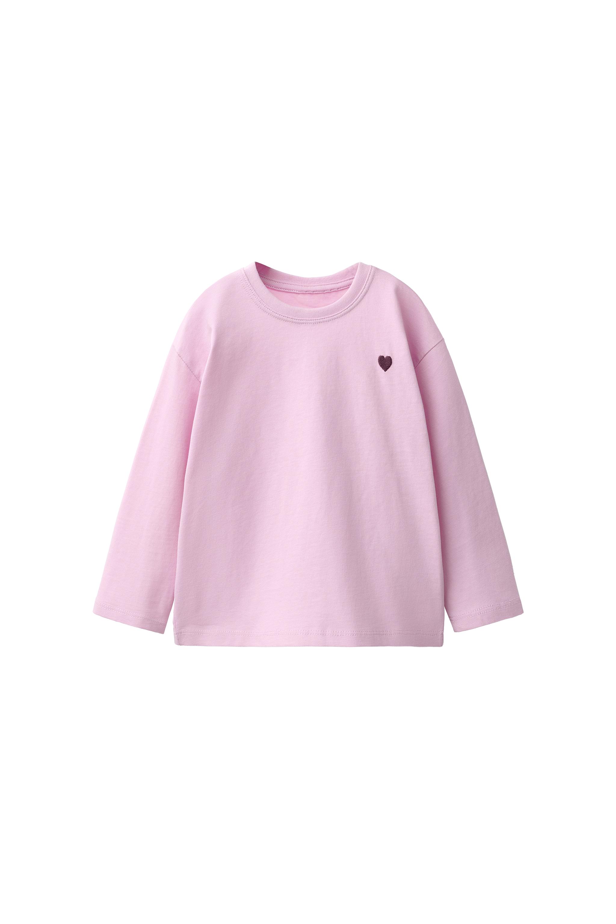 EMBROIDERED HEART T-SHIRT — Pink