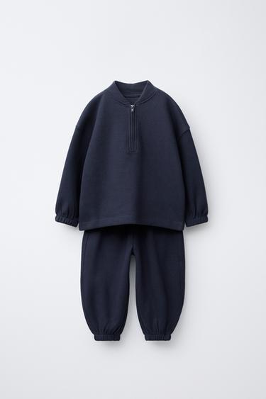 PLAIN SWEATSHIRT AND JOGGER SET - Blue by Zara