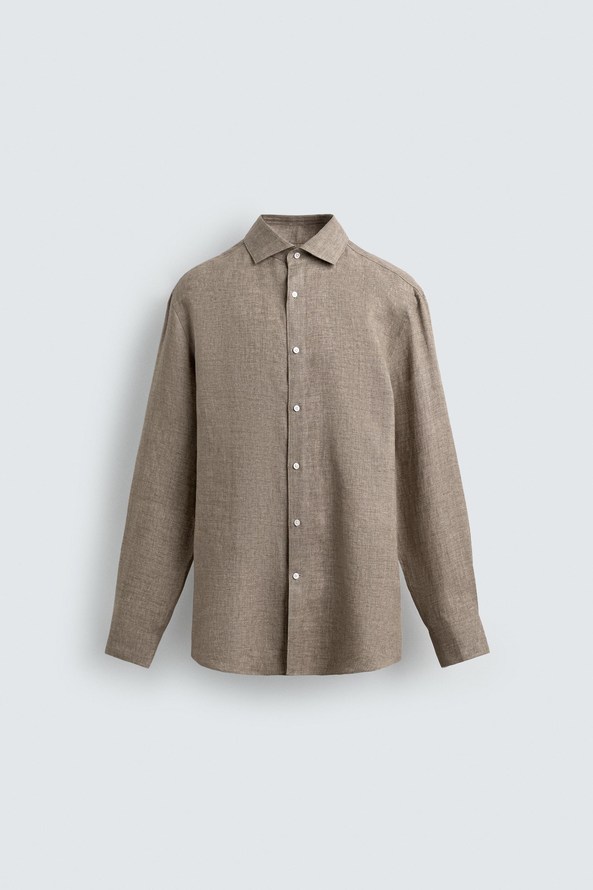 REGULAR FIT 100% LINEN SHIRT