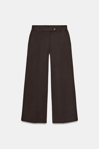PANTALON INTERLOCK - Chocolat de Zara - Image 7