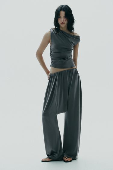 Zara CREPE PANTS - Anthracite grey