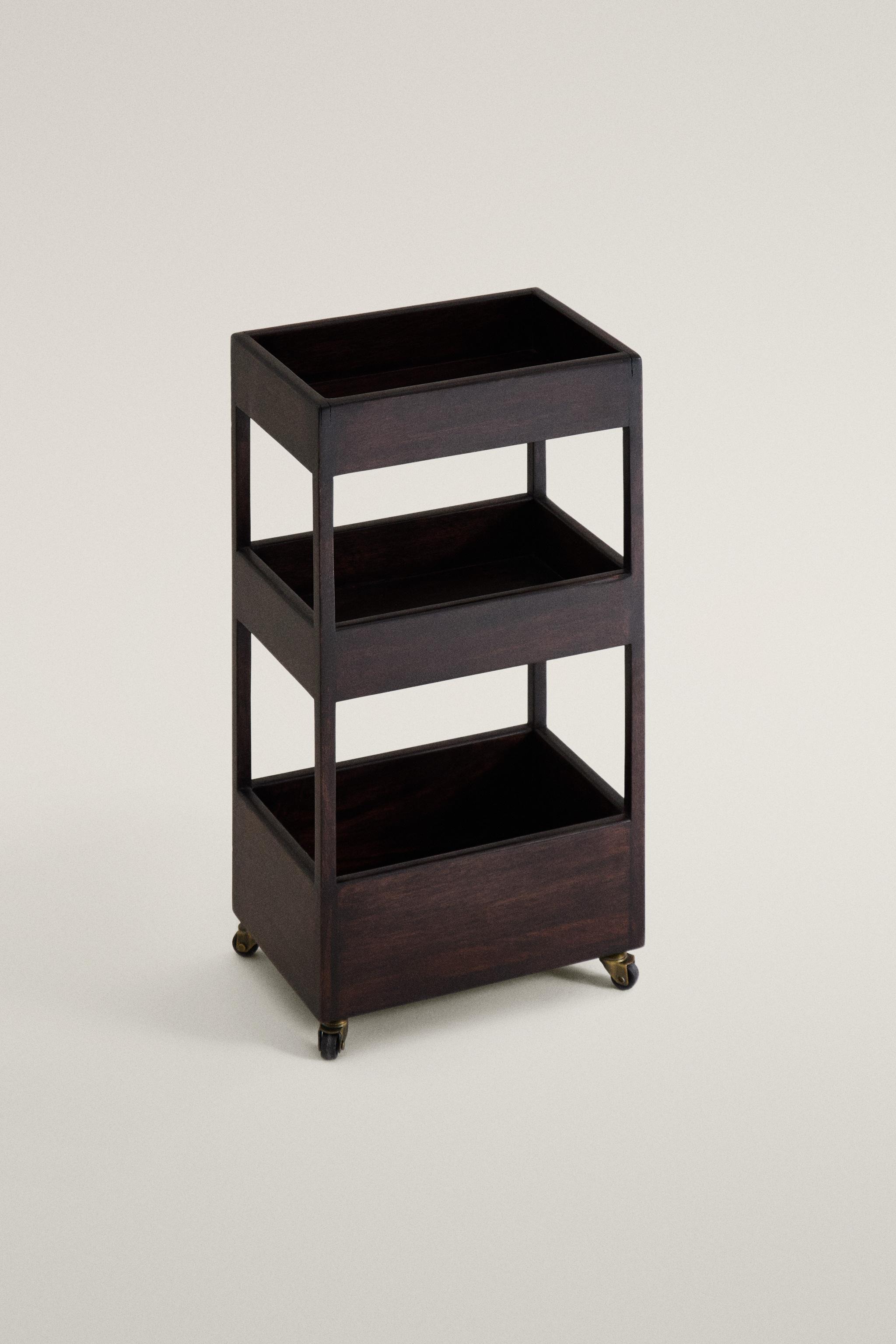 WOODEN STORAGE UNIT - Dark brown | ZARA United States