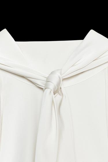SATIN HALTER TOP - Oyster-white by Zara