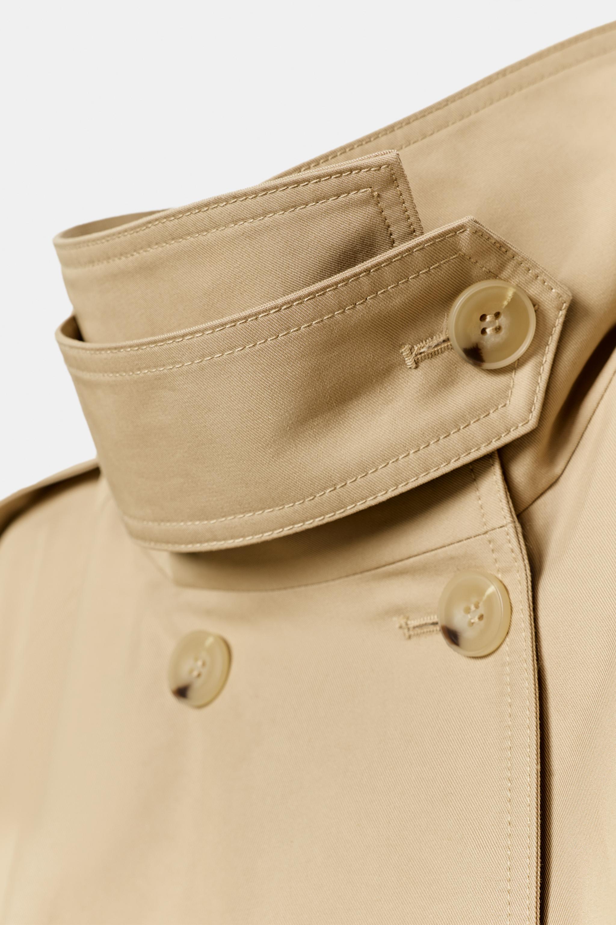 ショート丈ハイネックトレンチコートZW COLLECTION - ベージュ | ZARA