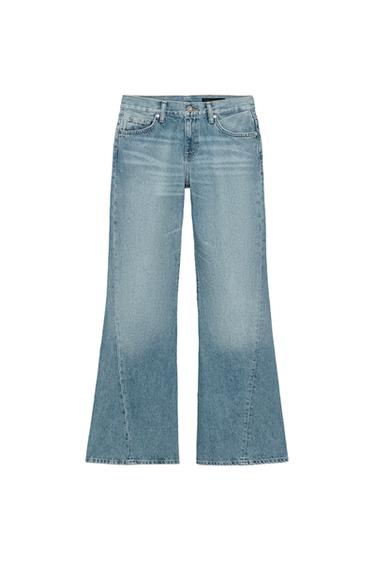 ZW COLLECTION RELAXED FIT LOW-RISE FLARED JEANS - Mid-blue by Zara