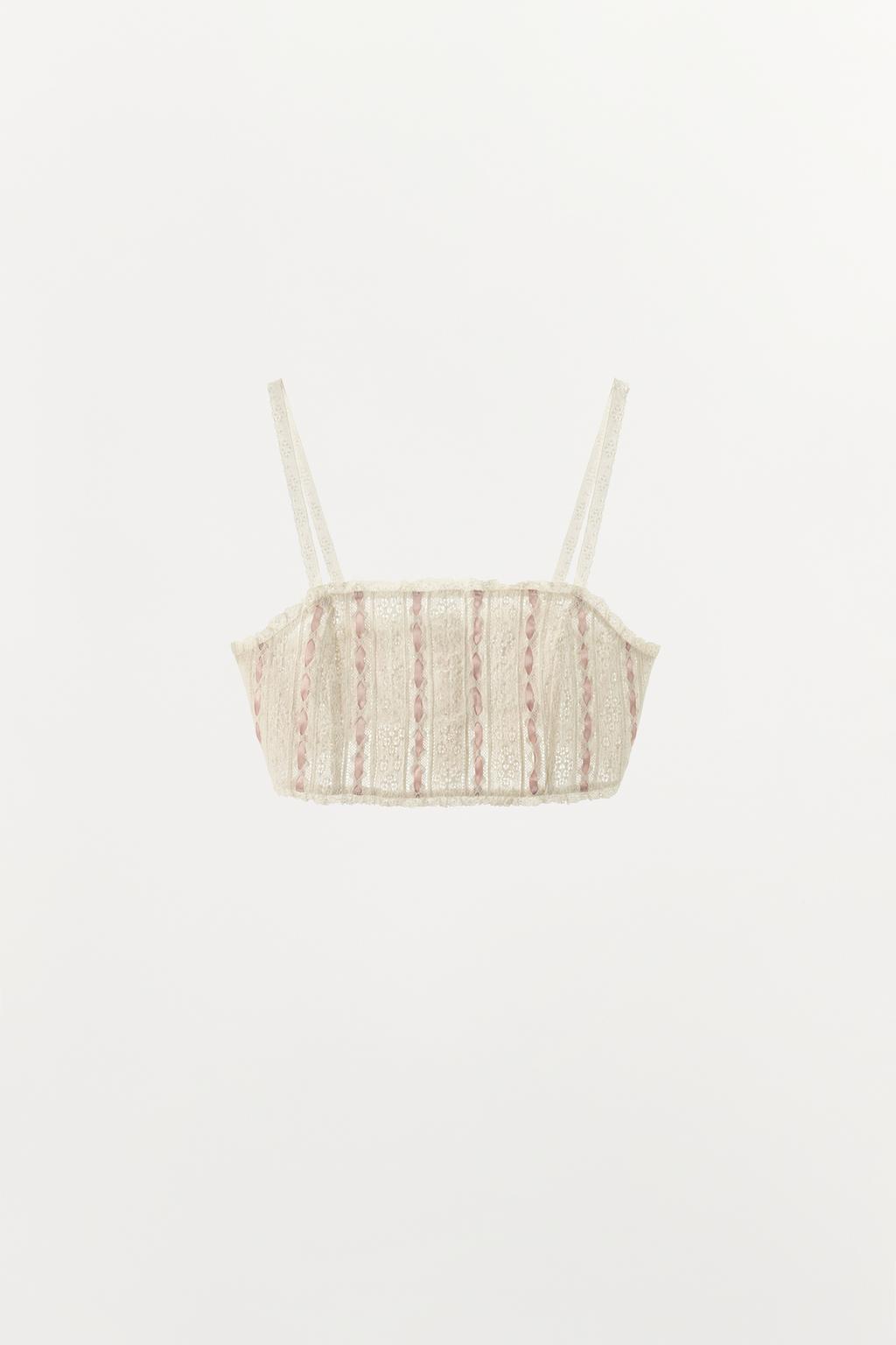 CONTRAST BOW CROP TOP