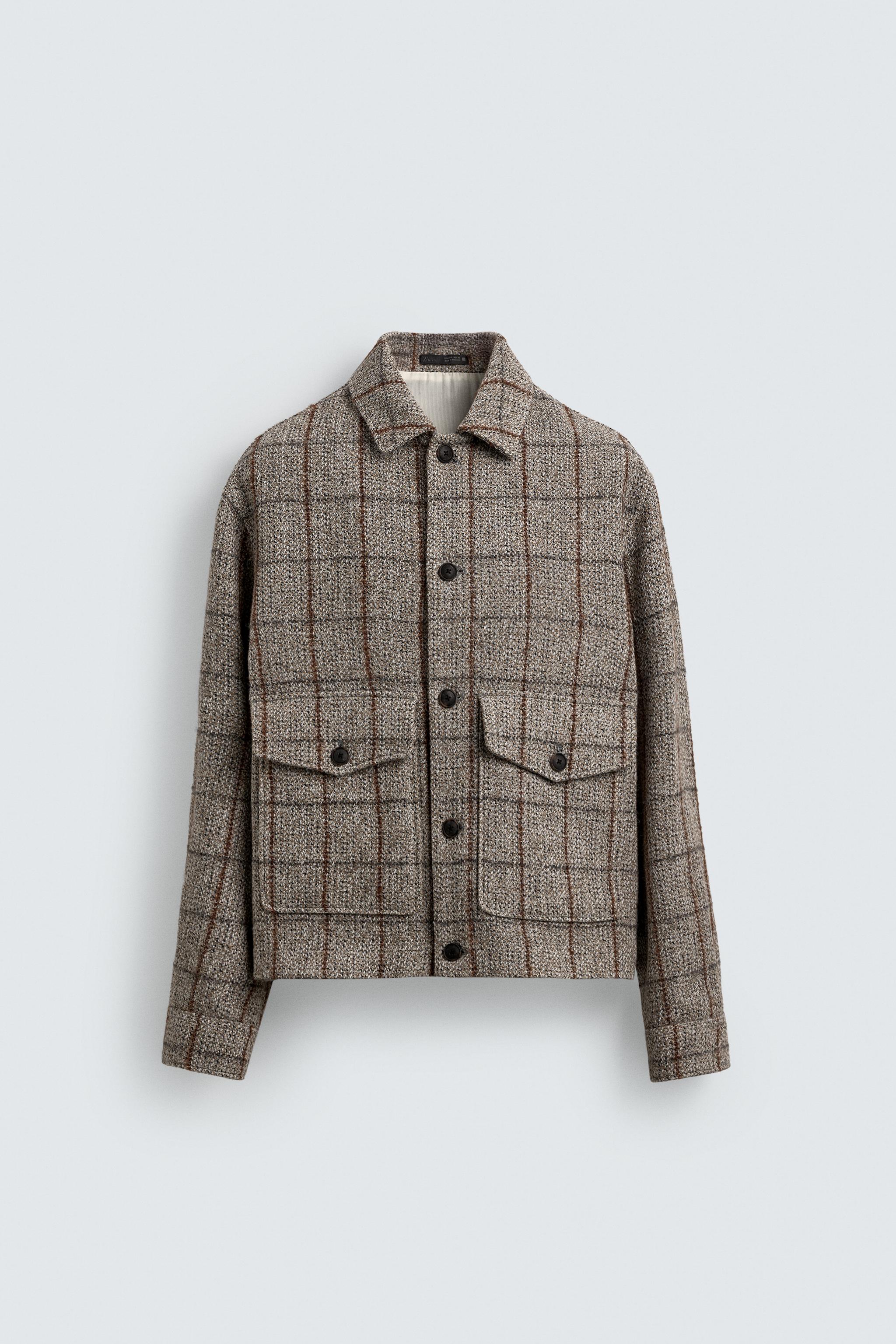 WOOL BLEND CHECK OVERSHIRT - camel | ZARA South Africa