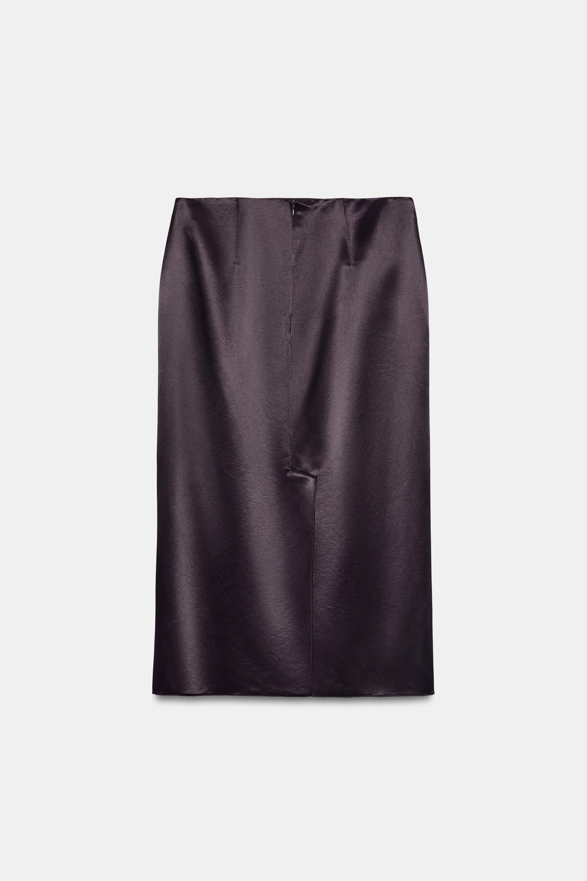 Zara ZW COLLECTION SATEN DÜZ ETEK görsel 7