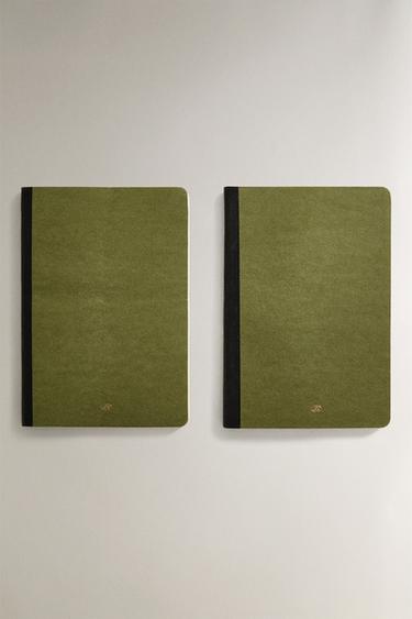 A5 PLAIN NOTEBOOK (PACK OF 2) - Green by Zara - Image 0