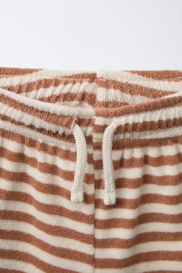 STRIPED TOWELLING T-SHIRT AND BERMUDA SHORTS SET - brown/white by Zara - Image 3