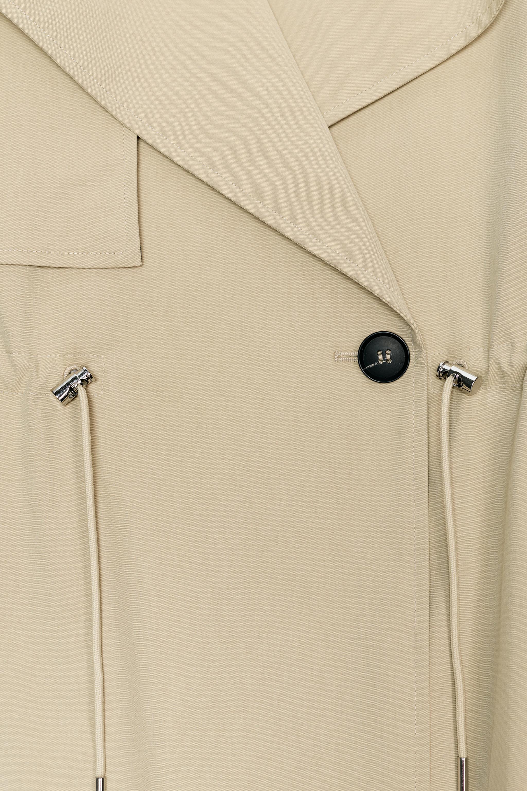ADJUSTABLE WAIST CROPPED TRENCH COAT