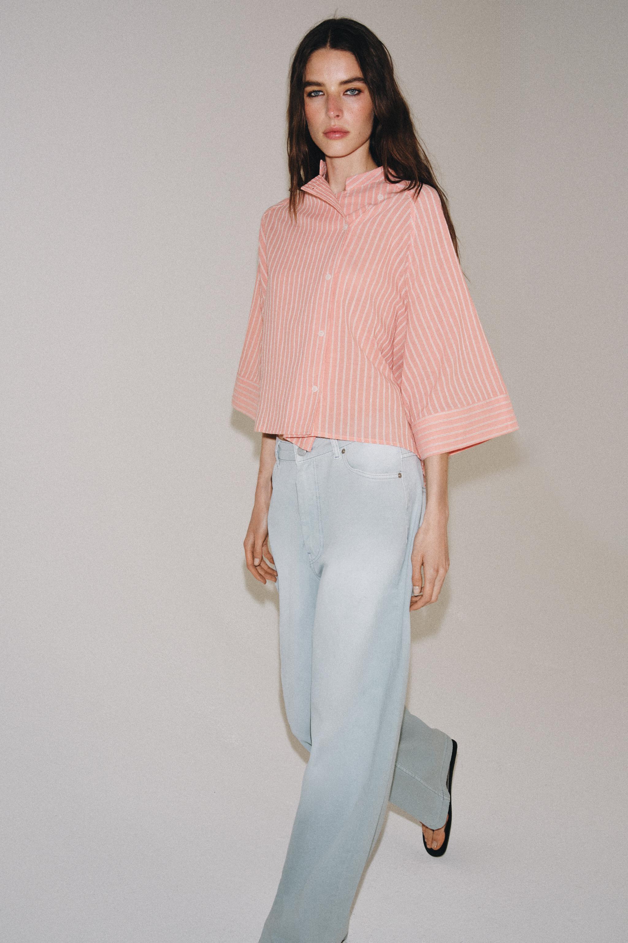 ZW COLLECTION ASYMMETRIC STRIPED SHIRT