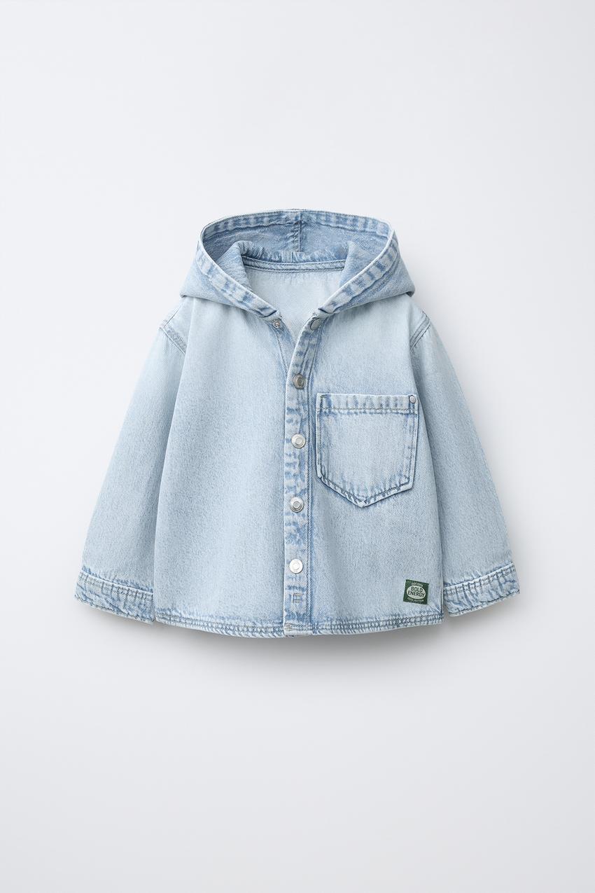 フード付きデニムシャツジャケット - ライトブルー | ZARA Japan / 日本
