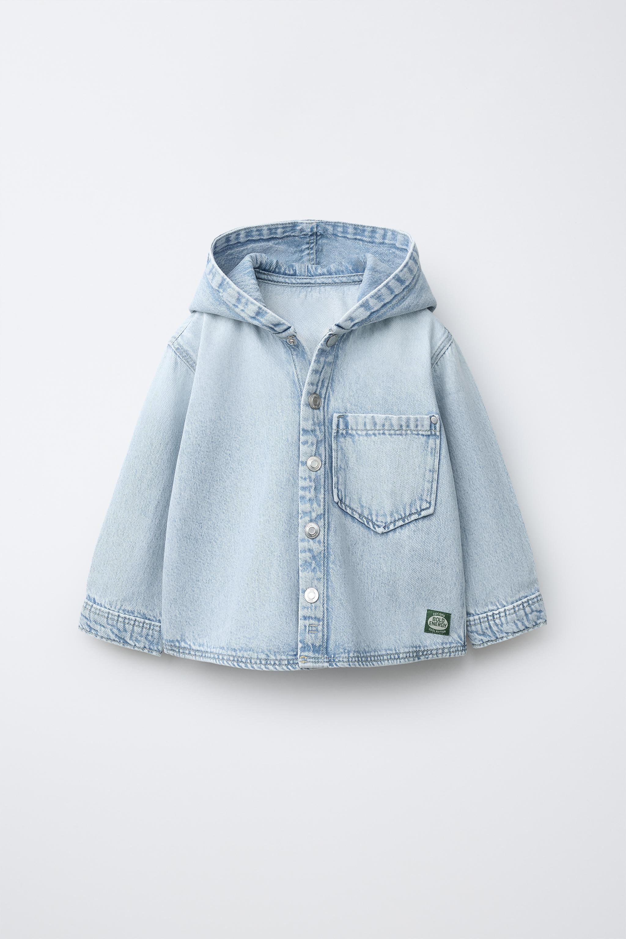 HOODED DENIM OVERSHIRT