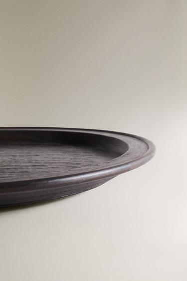AGED FINISH WOODEN TRAY - Dark brown by Zara - Image 3