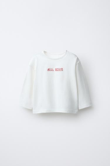 BALENIE TROCH TRIČIEK S PRÚŽKAMI A VYŠÍVANÝM TEXTOM - Červená zn. Zara