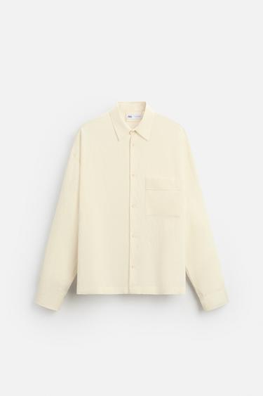 CHEMISE À TEXTURE AVEC RAYURES - Vanille de Zara - Image 5