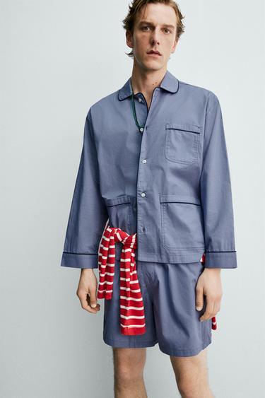 ENSEMBLE PYJAMA SHORT AARON LEVINE X ZARA - Bleu ciel de Zara - Image 7