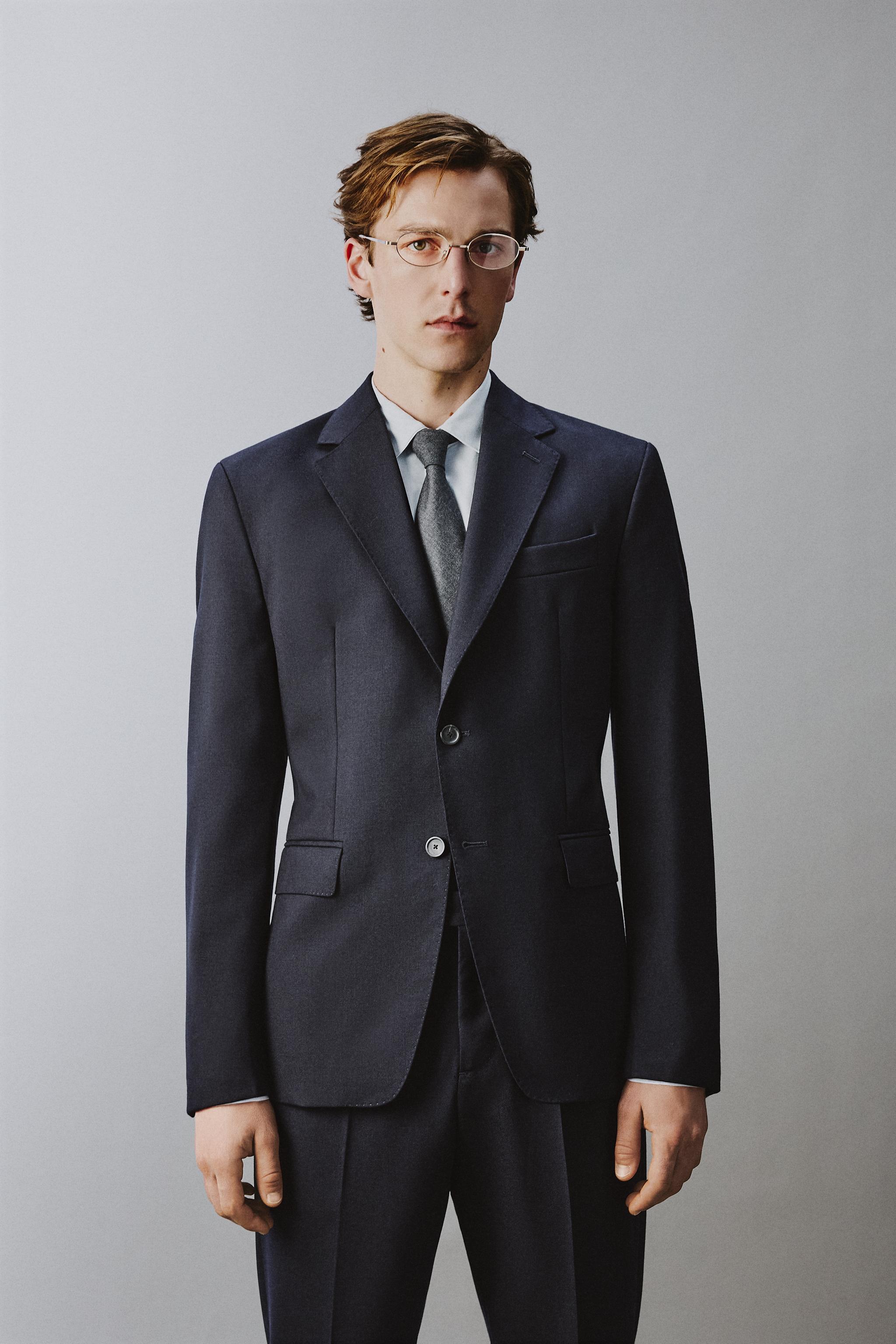 100% WOOL SUIT BLAZER - Navy blue | ZARA United States