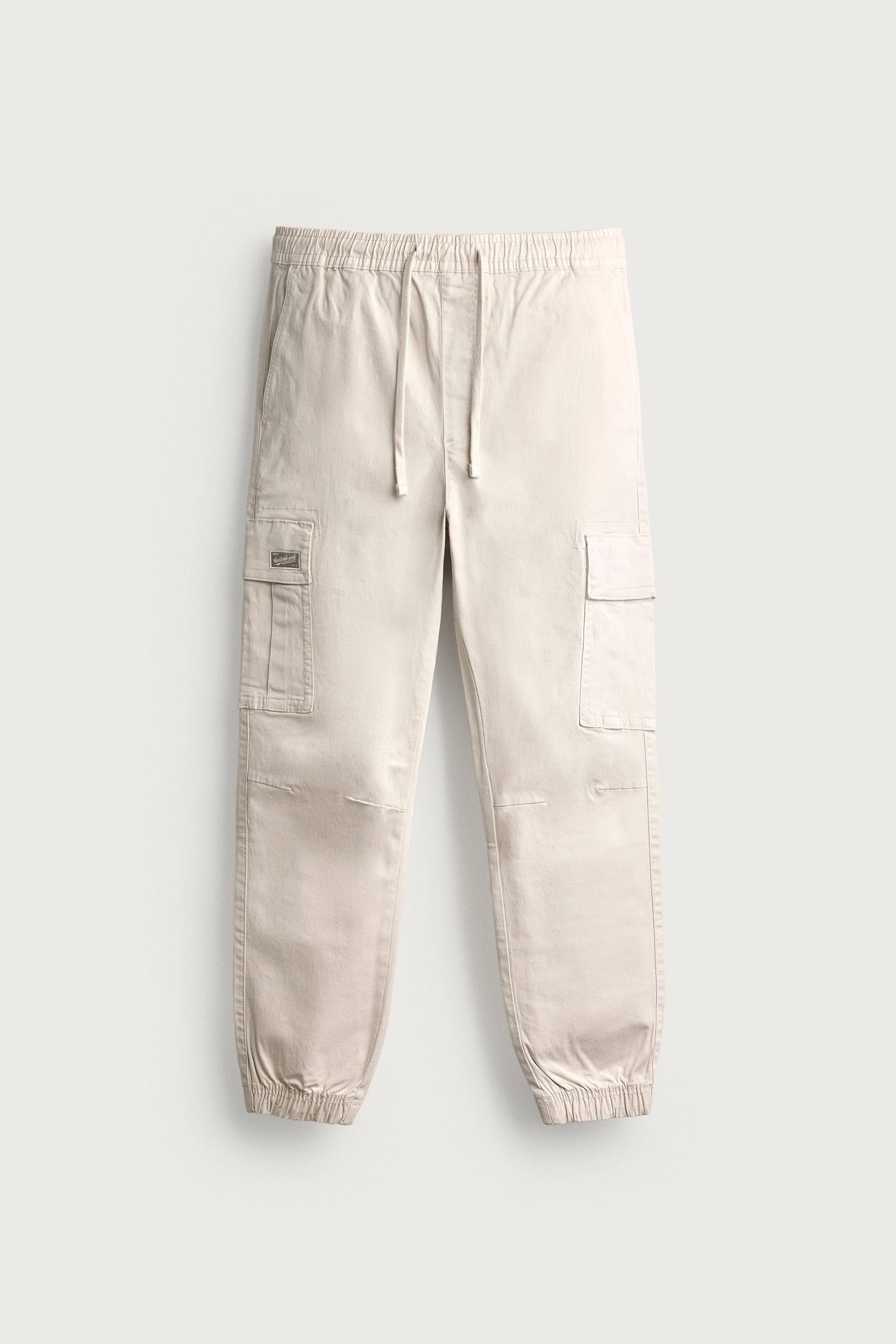 SLIM FIT CARGO PANTS — Ice