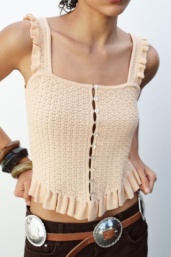 TOP KORZETOVÉHO STYLU - Vybledlá růžová od Zara - Obrázek 1