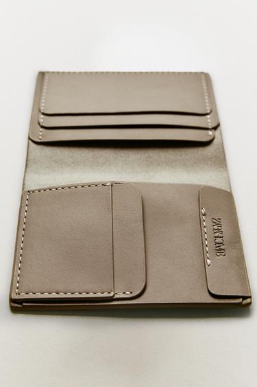 LEATHER WALLET - Grey by Zara - Image 5