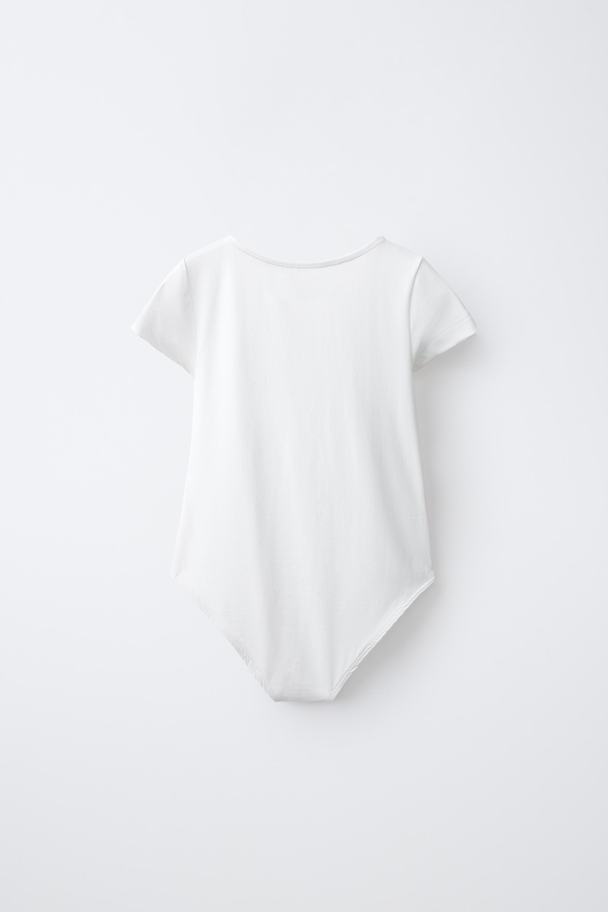 SHORT-SLEEVE POLYAMIDE BODYSUIT — White (alternate view)